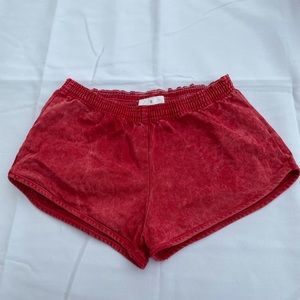 American Apparel 🍒 Red Acid Wash Denim Shorts